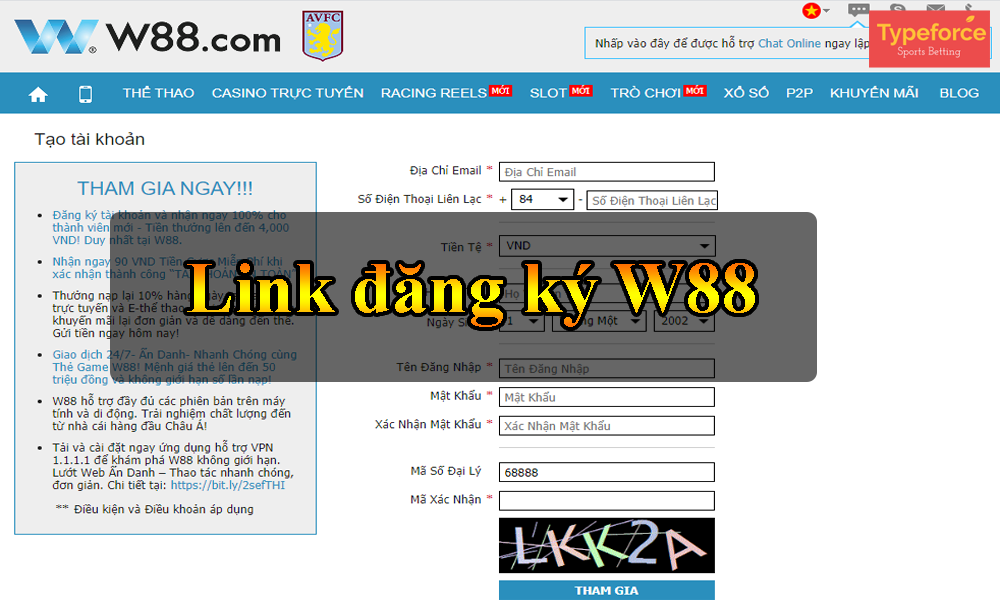Link đăng ký W88